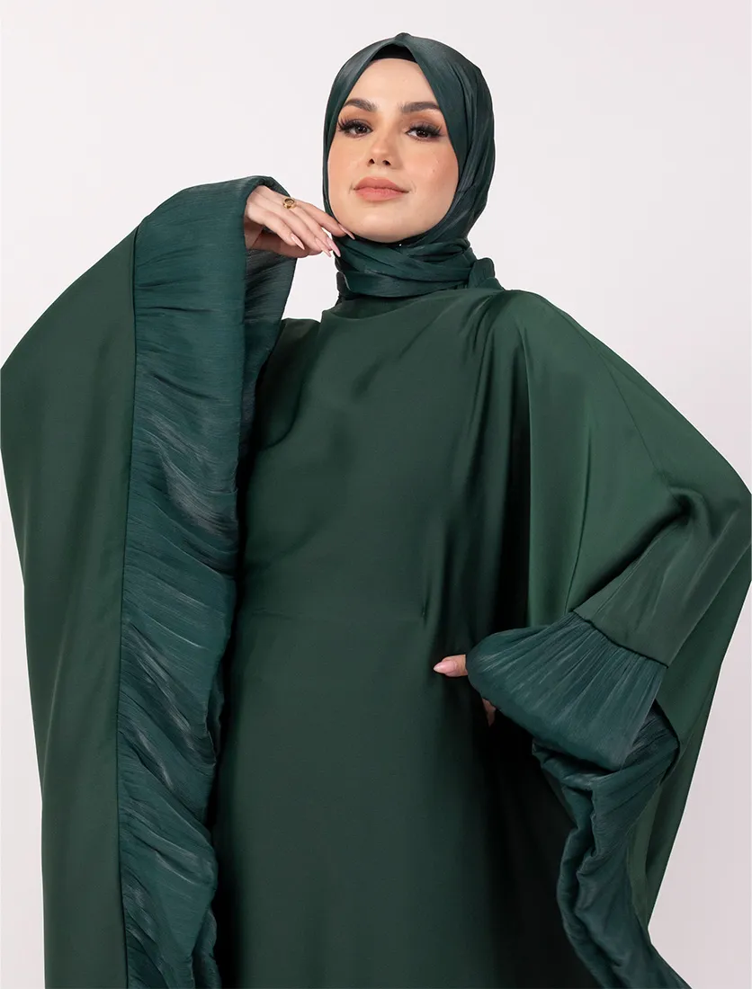 Green Organza Trim Kaftan